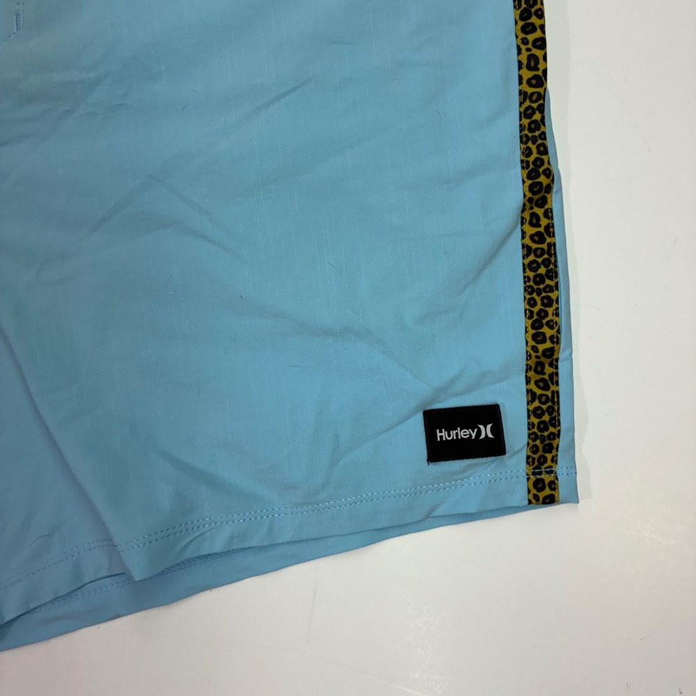 Hurley Phantom Mens Board Shorts Blue Leopard Stripe Swim Trunks 38 MBS0011450 - Picture 6 of 12